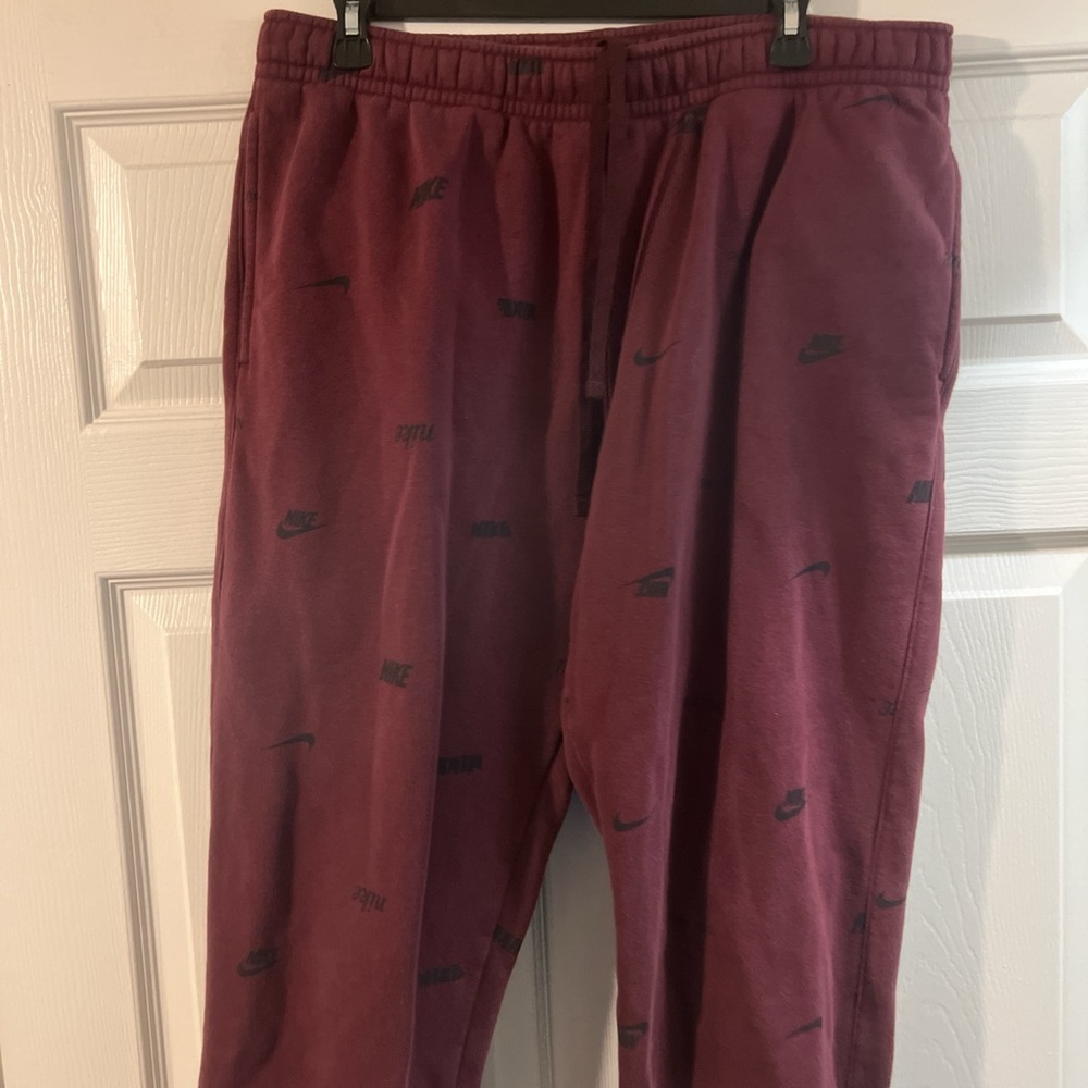 Nike Maroon Sweatpants with Black Logo